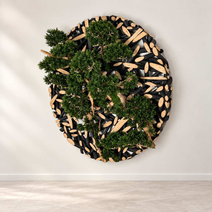 Bonsai on 48″ Wall Sculpture