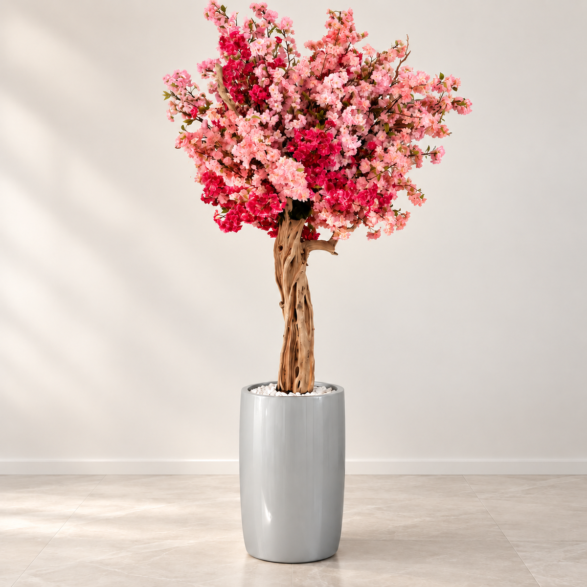 white callas in 36″ Casa Moderna glass plate planter