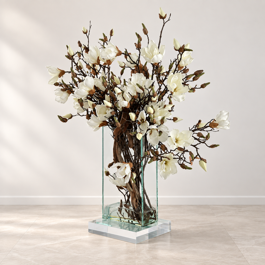 White Magnolias in 16″ Tall Casa Moderna