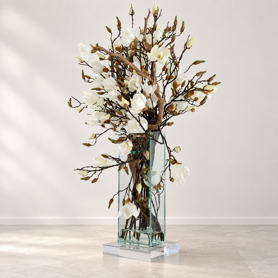 White Magnolias in 20″ Tall Casa Moderna
